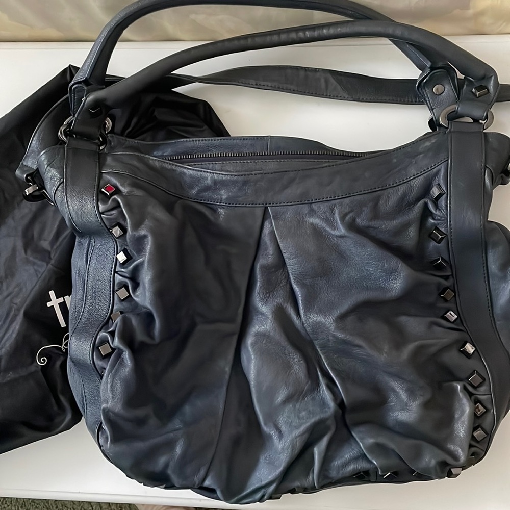 Treesje Marley navy embellished large hobo bag